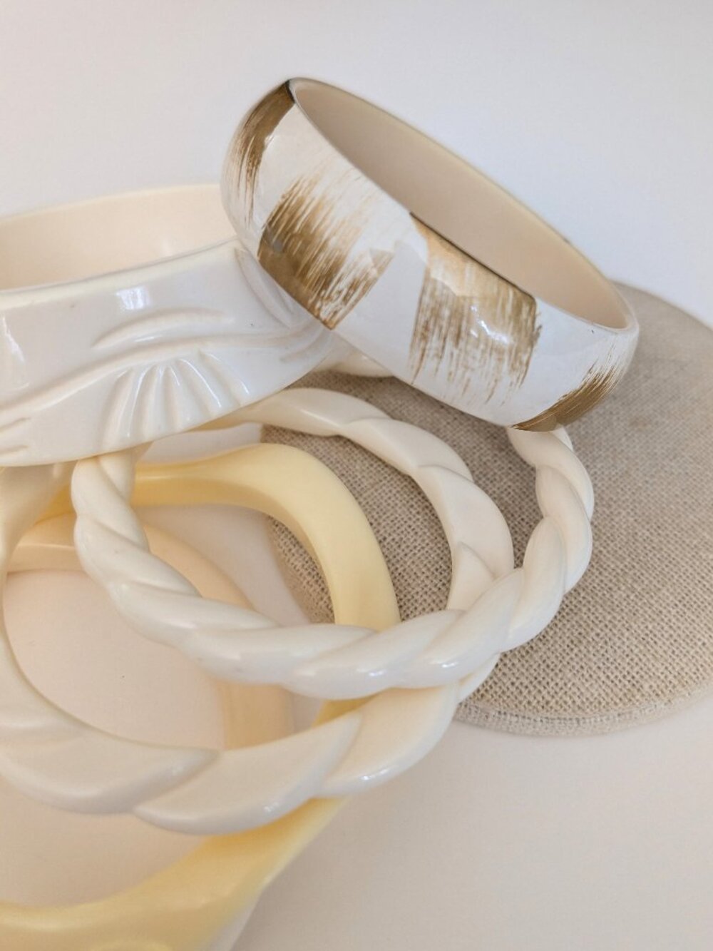 Cream stacking bangle bundle - Picture 11 of 12